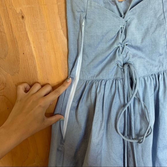 Handmade Blue Babydoll Mini dress S - Picture 6 of 10